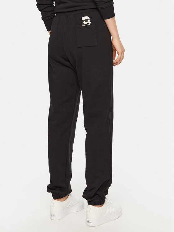 KARL LAGERFELD KARL LAGERFELD Donji dio trenerke A1W10130 Crna Relaxed Fit