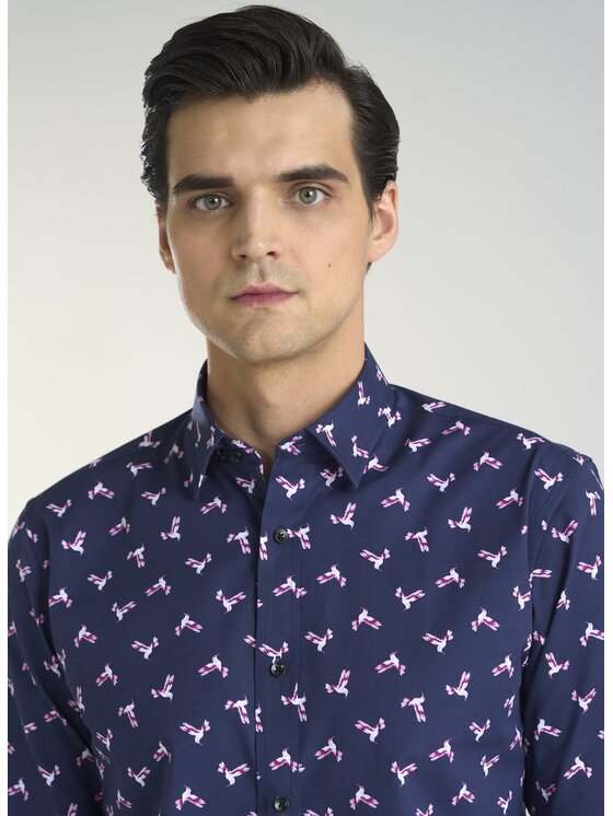 Pako Lorente Pako Lorente Koszula P24SF-1X-013 Granatowy Slim Fit