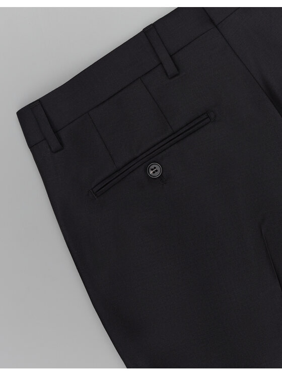 Borgio Borgio Spodnie garniturowe rosolini_02_g Granatowy Slim Fit