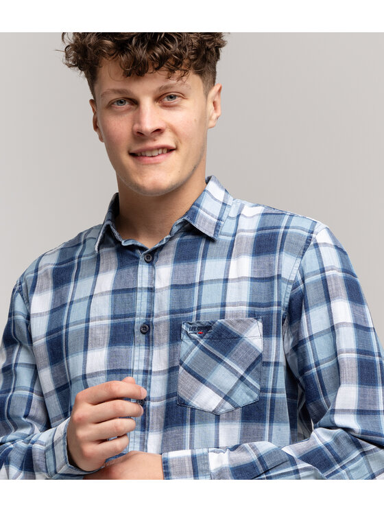 Lee Cooper Lee Cooper Koszula SCOTT 5817 Niebieski Regular Fit