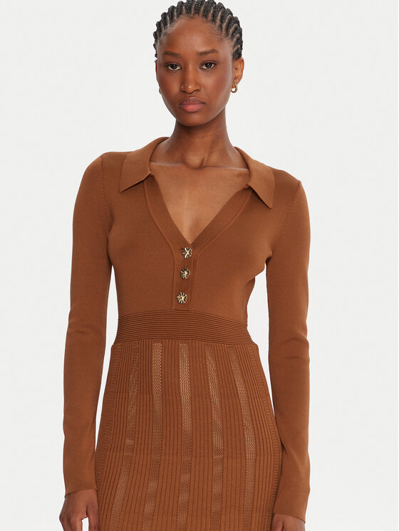 TWINSET TWINSET Rochie tricotată 252TP3110 Maro Regular Fit