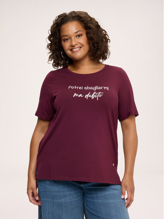 Fiorella Rubino Fiorella Rubino T-shirt G0EPL109369N036 Bordeaux Regular Fit