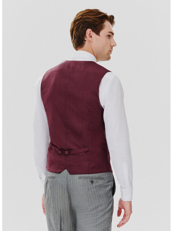 Pako Lorente Pako Lorente Kamizelka P24WF-8X-001 Bordowy Slim Fit