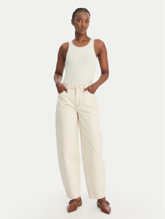 BOSS BOSS Marškinėliai C_Eplie 50553479 Écru Slim Fit