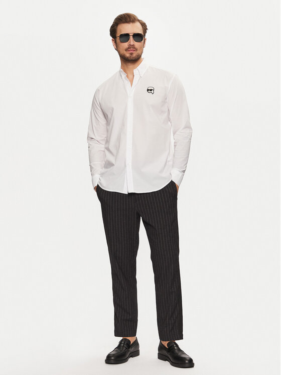 KARL LAGERFELD KARL LAGERFELD Marškiniai 605911 551671 Balta Regular Fit