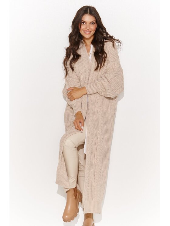 Makadamia Makadamia Sweter S175 Beżowy Loose Fit