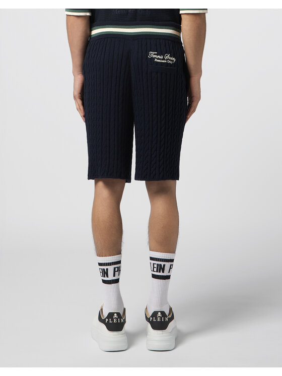 PHILIPP PLEIN PHILIPP PLEIN Szorty materiałowe 30484 Granatowy Regular Fit