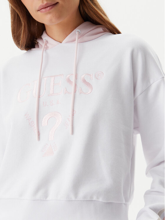 Guess Guess Bluza V5GQ17 KCRT1 Biały Regular Fit