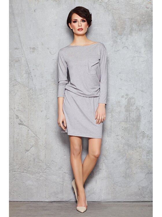 Infinite You Infinite You Sukienka letnia M041 Szary Basic Fit