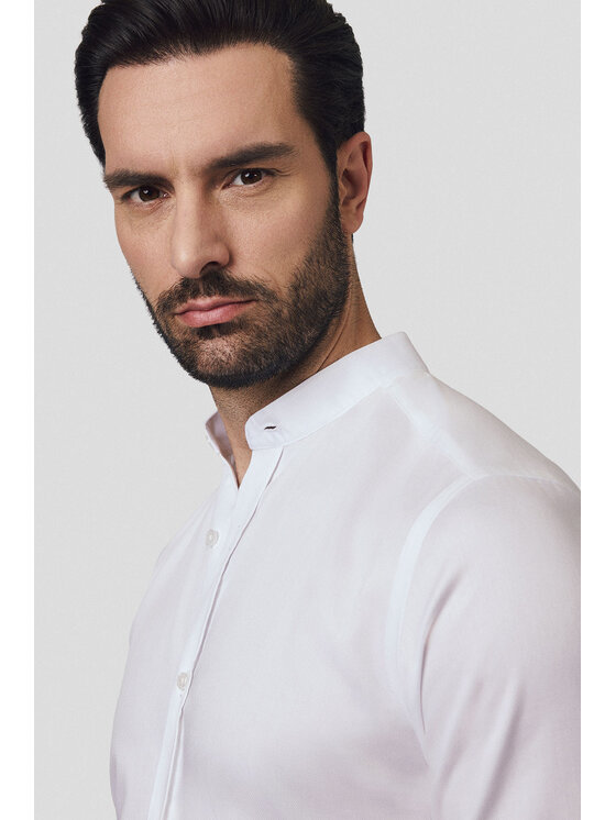 Lancerto Lancerto Koszula Koszula Biała Bawełniana z Krótkim Rękawem Karin KO073125000011 Biały Slim Fit