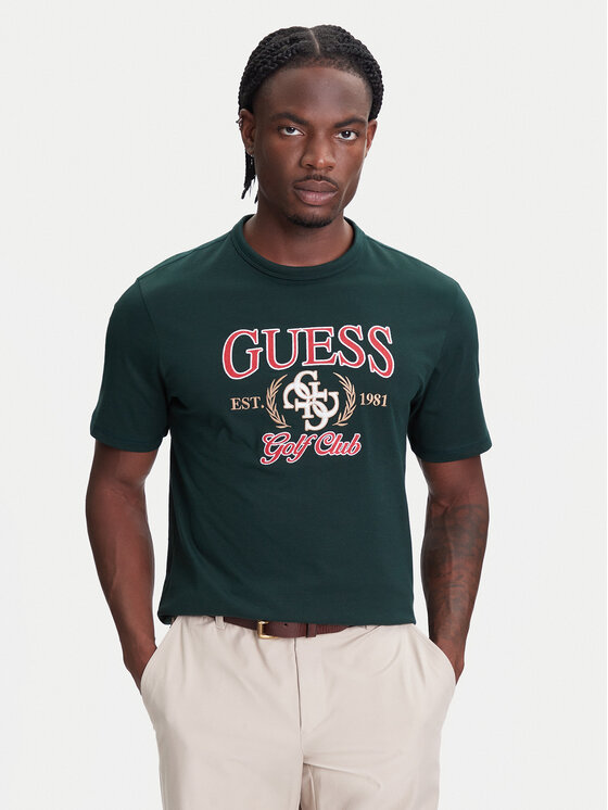 Guess Guess T-krekls M5YI22 K8FQ4 Zaļš Regular Fit