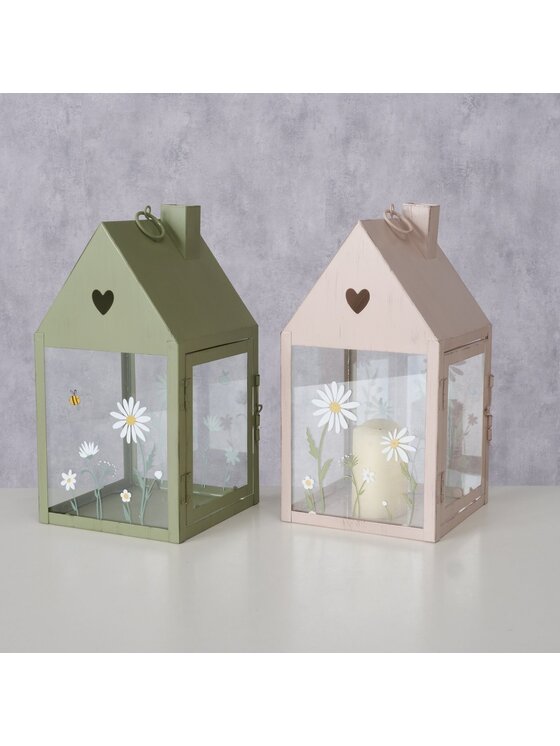 MIAhome MIAhome Komplet doniczek Domek metalowy 27x14x14 cm CINA zielony Zielony
