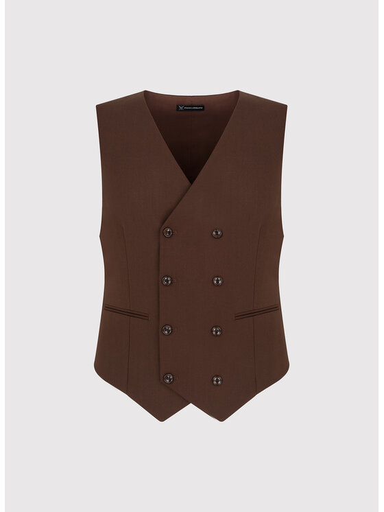 Pako Lorente Pako Lorente Kamizelka P24SF-8X-013 Brązowy Slim Fit