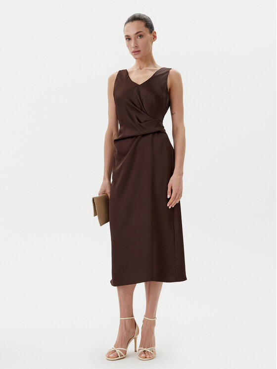 Rinascimento Rinascimento Kokteilinė suknelė CFC0122928003 Ruda Regular Fit
