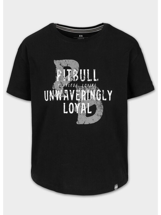 PITBULL PITBULL T-Shirt Koszulka damska Oversize LOYAL XS Czarny Regular Fit