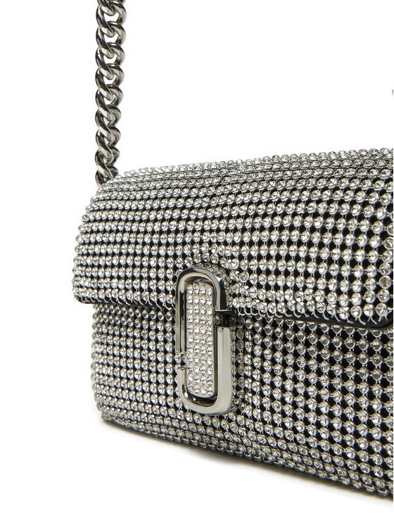 Marc Jacobs Marc Jacobs Ročna torba The Rhinestone J Marc Mini Shoulder Bag H912M06RE22 Srebrna