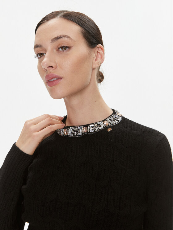 Elisabetta Franchi Elisabetta Franchi Sweter MK-15B-37E2-V460 Czarny Slim Fit