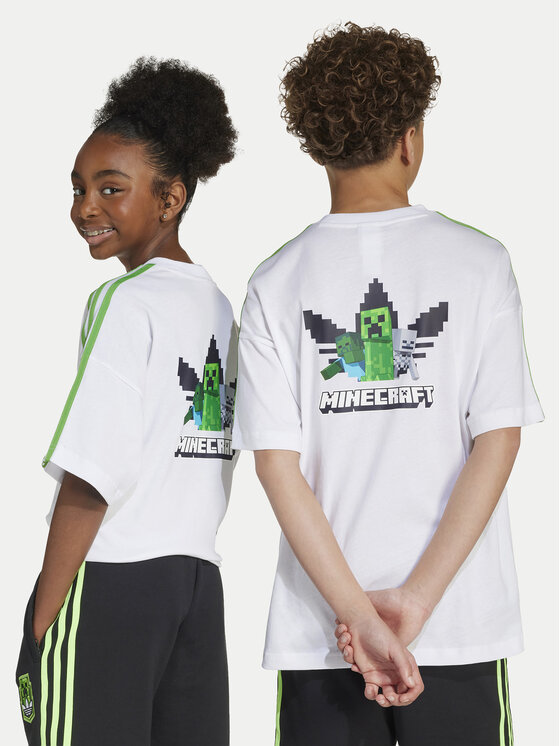adidas adidas Тишърт Minecraft JW7750 Бял Loose Fit