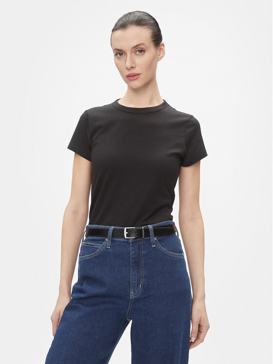 Női Póló Calvin Klein, Méret: S, Fekete, Smooth Cotton Baby Tee K20K206794
