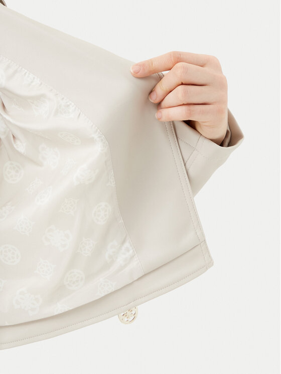 Guess Guess Μπουφάν από απομίμηση δέρματος W5RL22 WE480 Εκρού Regular Fit