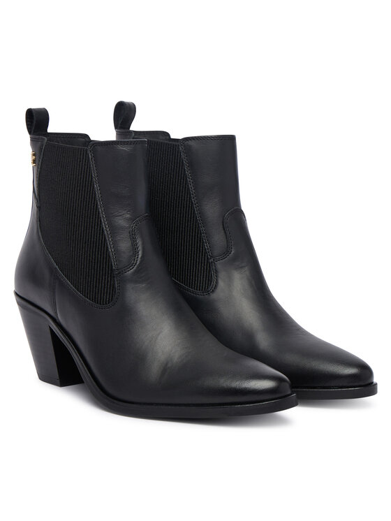 Tommy Hilfiger Tommy Hilfiger Stiefeletten Leather Western Chelsea Boot FW0FW09582 Schwarz