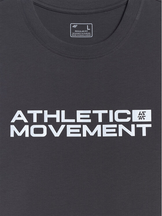 4F 4F T-Shirt BRIGHT TRACK Szary ciemny Regular Fit