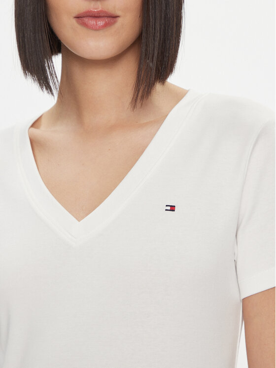 Tommy Hilfiger Tommy Hilfiger T-särk New Cody WW0WW40584 Valge Slim Fit