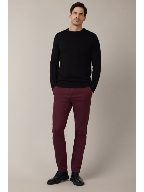 Lancerto Lancerto Spodnie materiałowe Mikkeli SP082225000001 Bordowy Slim Fit