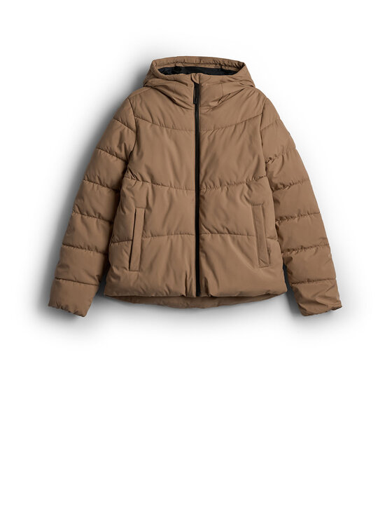 4F 4F Kurtka puchowa URBAN COMMUTER Brązowy jasny Regular Fit