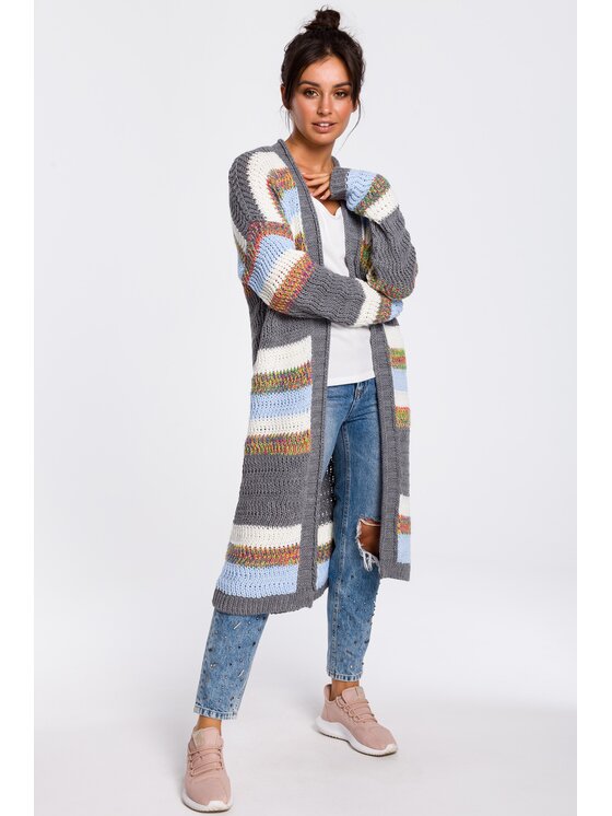 BeWear BeWear Kardigan bk036 Szary Baggy Fit