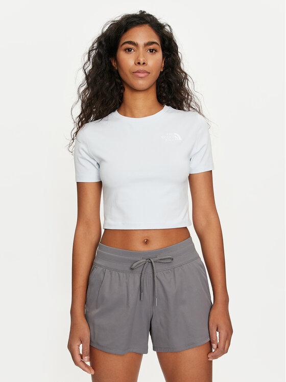 The North Face T-krekls NF0A55AO Gaiši zils Cropped Fit