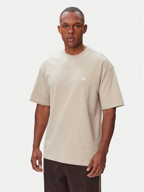 adidas adidas T-Shirt Trefoil Essentials IA7548 Beżowy jasny Loose Fit