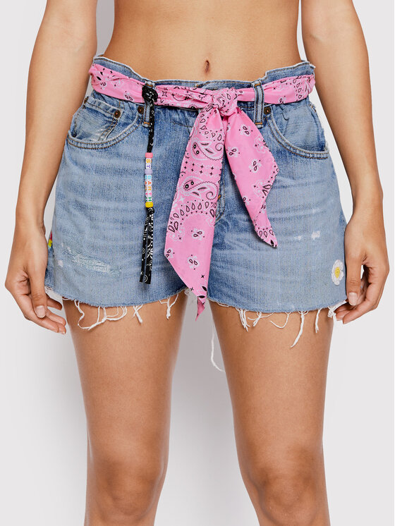 MC2 Saint Barth Pantaloni scurți de blugi Arizona ARZ0001 02201B Albastru Regular Fit 02201B imagine noua