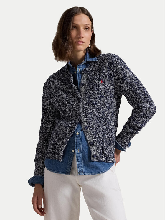 Polo Ralph Lauren Kardigán 211947926002 Tmavomodrá Slim Fit
