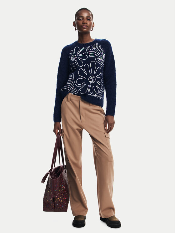 Desigual Desigual Πουλόβερ Cambridge 24WWJF68 Σκούρο μπλε Regular Fit
