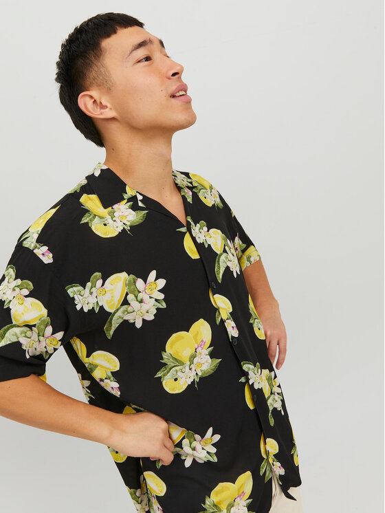 Jack&Jones Jack&Jones Košeľa Luke 12227625 Čierna Relaxed Fit