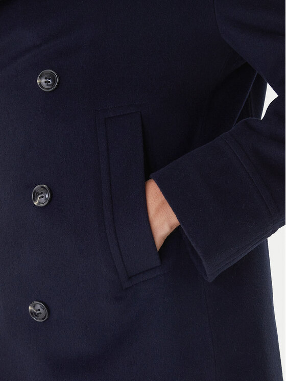 Bugatti Bugatti Вовняне пальто 874228-81063 Cиній Regular Fit