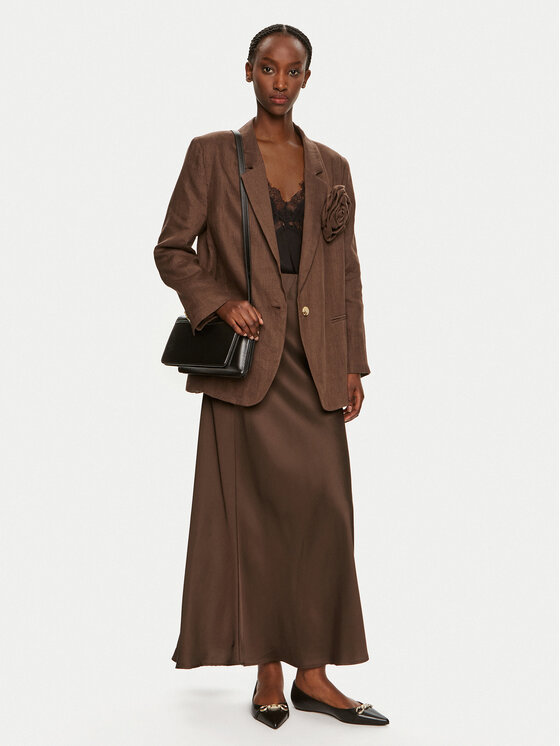 ViCOLO ViCOLO Maxi sukně TB0342 Hnědá Regular Fit