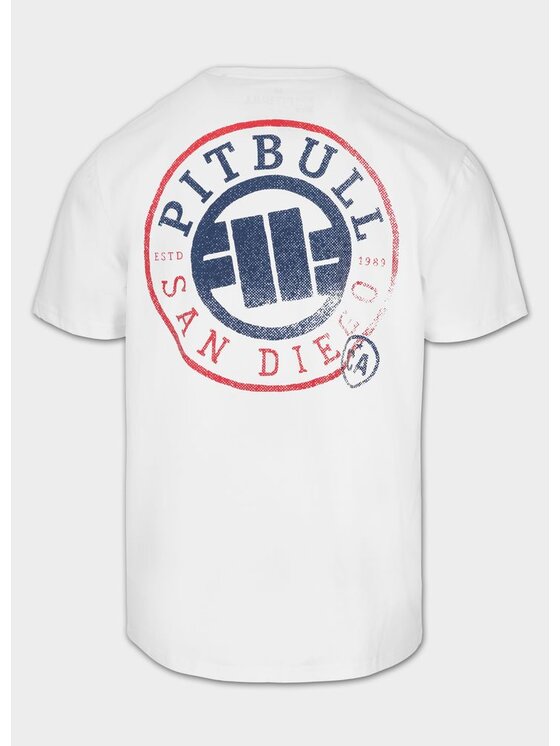 PITBULL PITBULL T-Shirt Koszulka męska SD STAMP L Biały Regular Fit