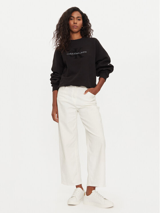 Calvin Klein Jeans Calvin Klein Jeans Mikina Chenille J20J224652 Černá Regular Fit