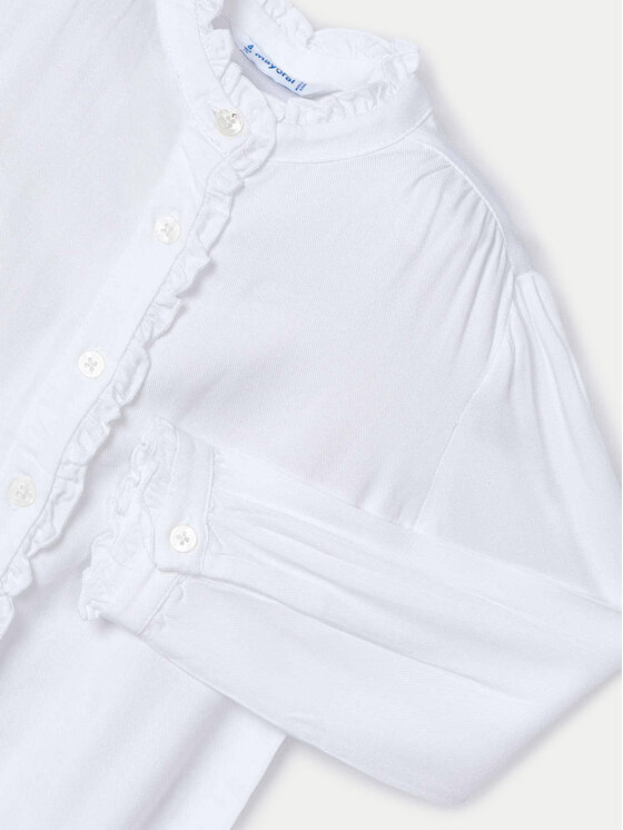 Mayoral Mayoral Camicia 4105 Bianco Regular Fit