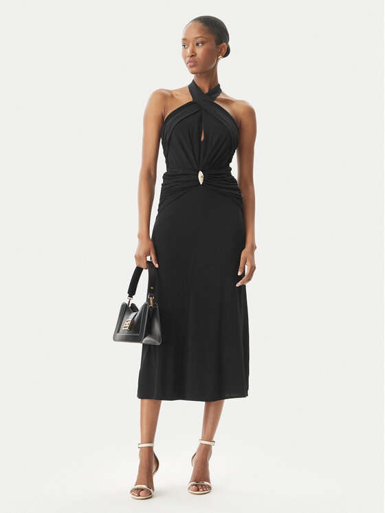 Elisabetta Franchi Elisabetta Franchi Φόρεμα κοκτέιλ AB-719-52E2-V560 Μαύρο Regular Fit