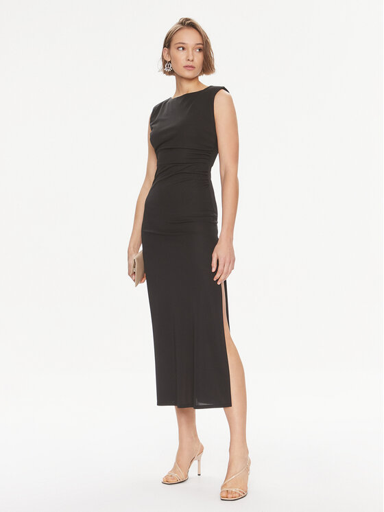 TWINSET TWINSET Cocktail obleka 241TE2057 Črna Regular Fit