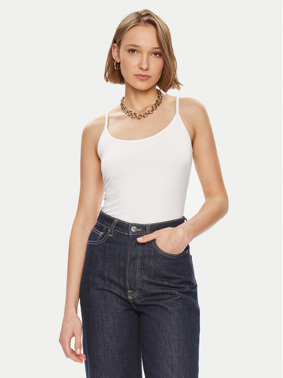 Gina Tricot Top 22470 Biela Slim Fit