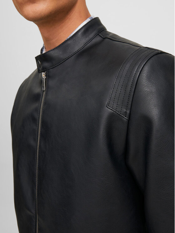 Jack&Jones Jack&Jones Jakna od imitacije kože Rocky 12223141 Crna Regular Fit
