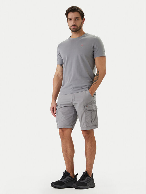 Napapijri Napapijri Šortky z materiálu Noto 2.0 NP0A4HOQ Šedá Regular Fit
