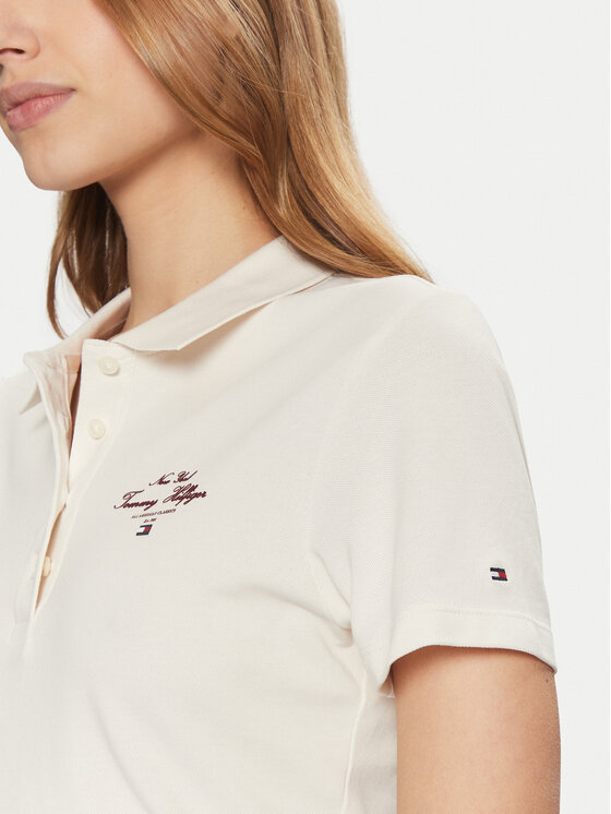Tommy Hilfiger Tommy Hilfiger Polo WW0WW43930 Μπεζ Slim Fit