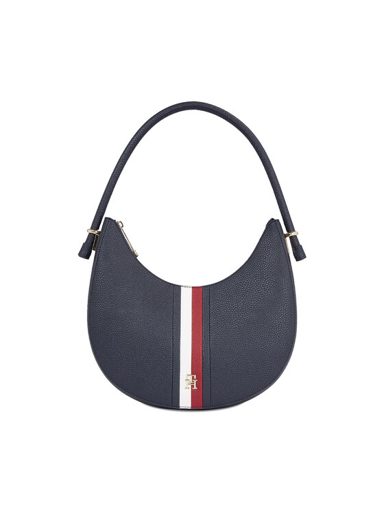 Tommy Hilfiger Handtasche Th Emblem Shoulder Bag Corp AW0AW15287 Dunkelblau Modivo