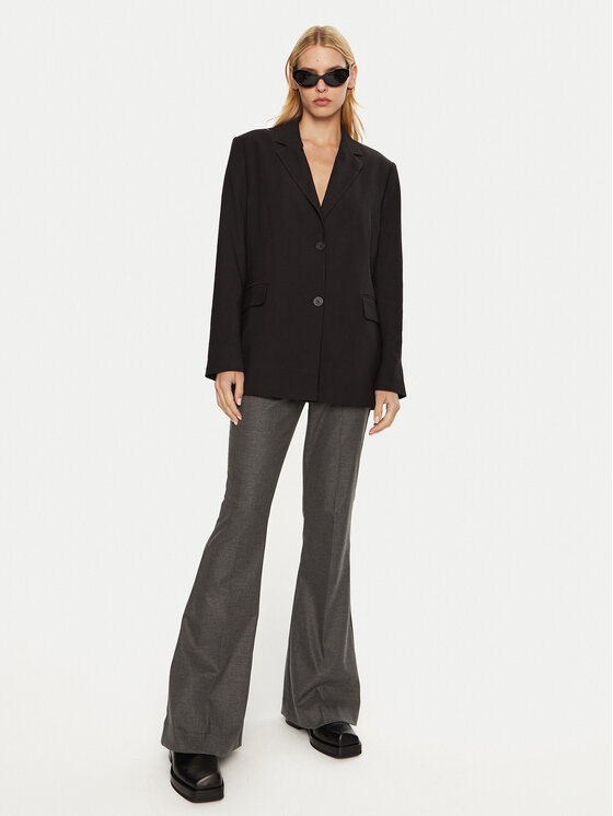 Gestuz Gestuz Kalhoty z materiálu Paula 10909377 Šedá Flare Fit