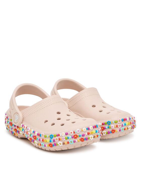 Crocs Crocs Παντόφλες Classic Beaded Band Clog 211627 Μπεζ